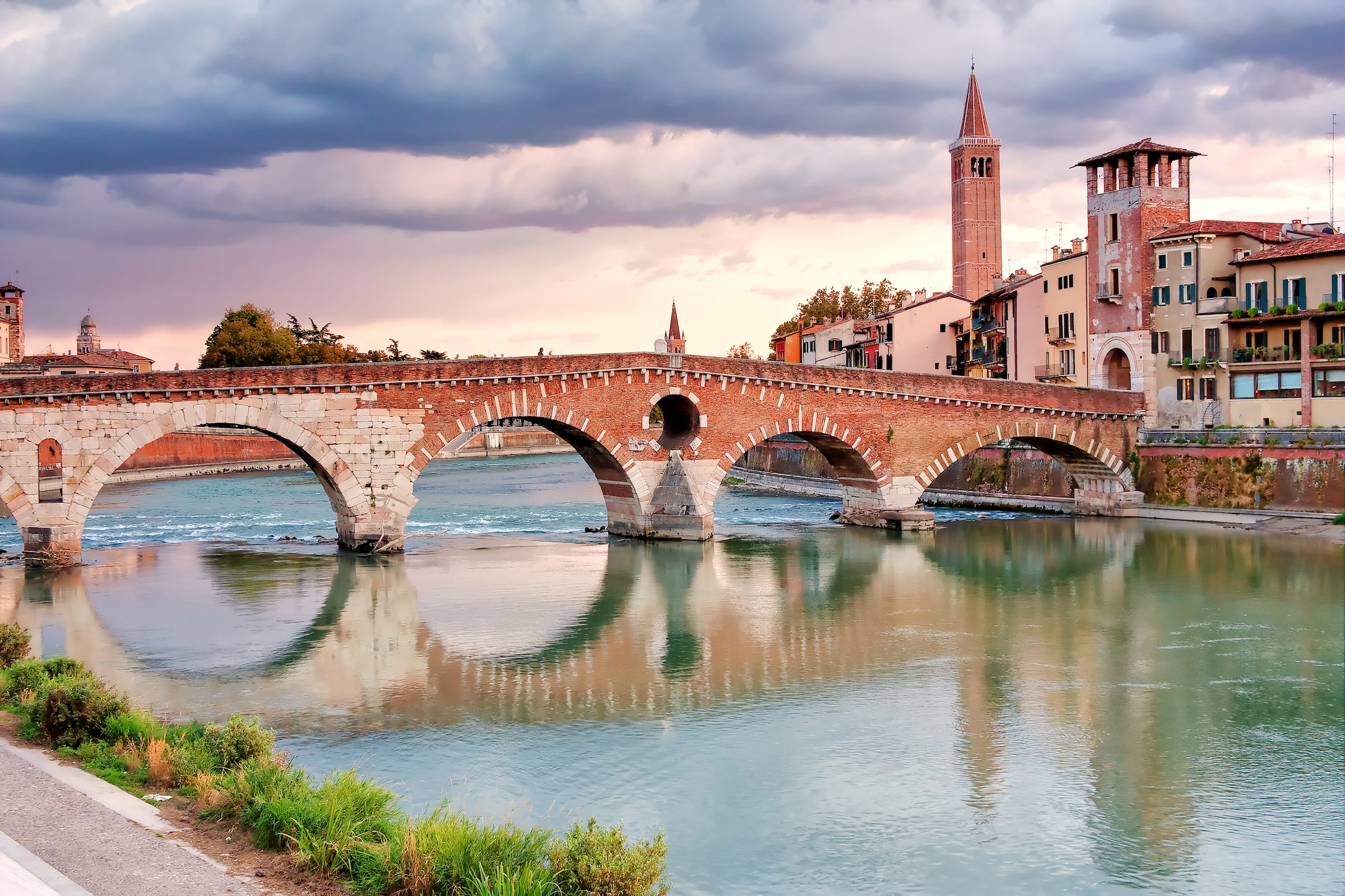 Ponte Pietra, Roman stone bridge over the Adige in Verona